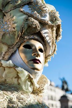 VENICE, ITALY - Febrary 20 2020: The masks of the Venice carnival 2020