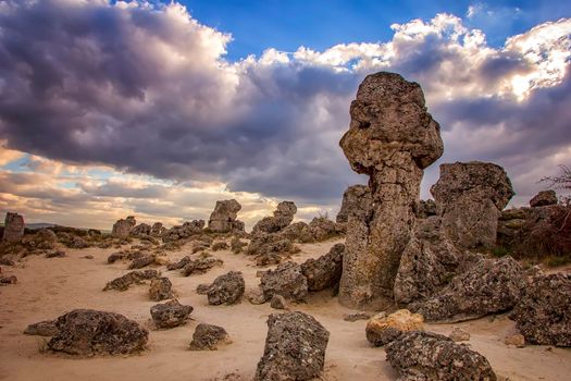 Pobiti Kamani - natural rock formations in Varna Province, Bulgaria. Standing Stones.