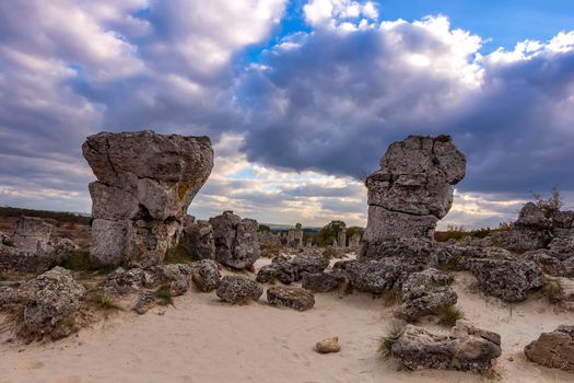 Pobiti Kamani - natural rock formations in Varna Province, Bulgaria . Standing Stones.