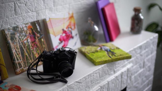 Photography printed on canvas with gallery wrap method of canvas stretching. Photo of active little girl.