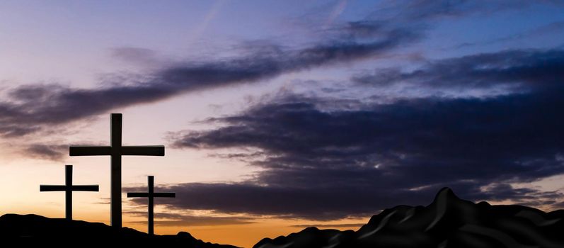 Good Friday illustration for christian religious with cross. High quality photo