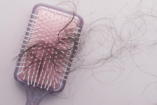 a brush with lost hair