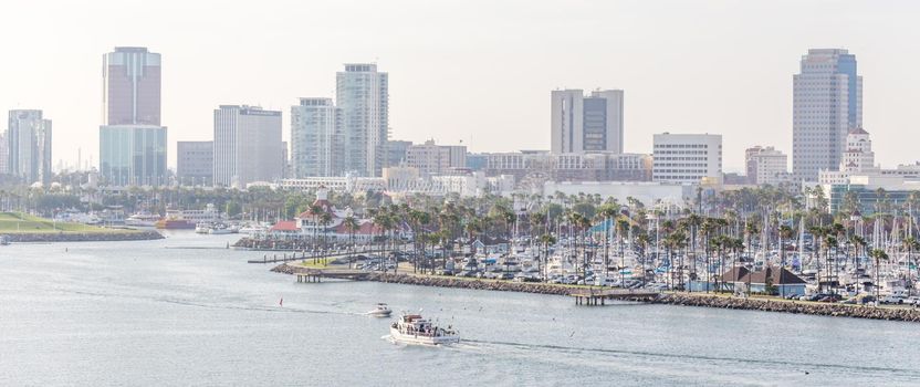 Long Beach California the USA port skyline