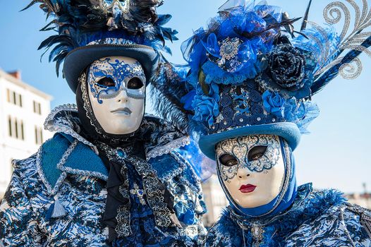 VENICE, ITALY - Febrary 20 2020: The masks of the Venice carnival 2020