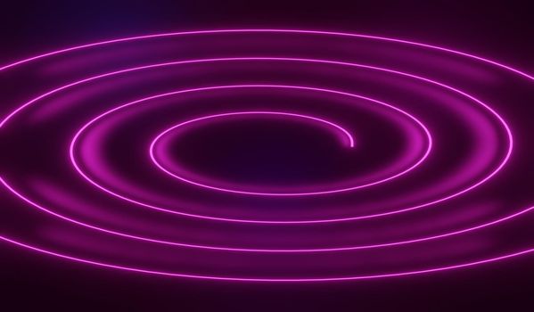 3d render of RGB neon light on darkness background. Abstract Laser lines show at night. Ultraviolet spectrum beam scene for mock up and web banner.