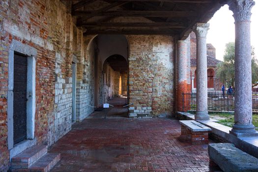Colonnade of the basilica of Santa Maria Assunta, Torcello. Venice