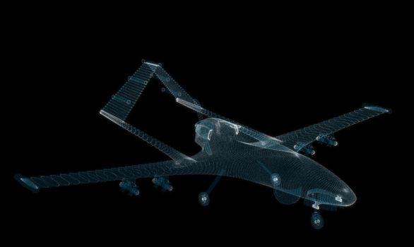 Military Predator Drone. 3d illustration. Military concept