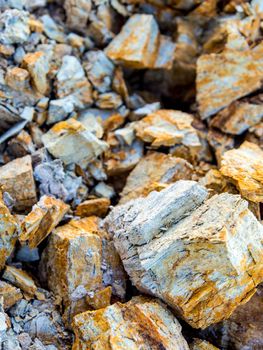 Texture of stone and soil on rocky mountain soil