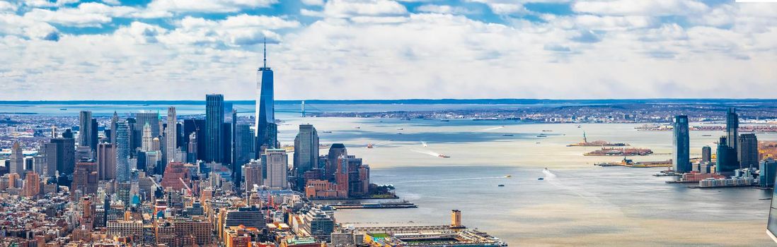 New York City and New Jersey skyline panoramic view, United States of America