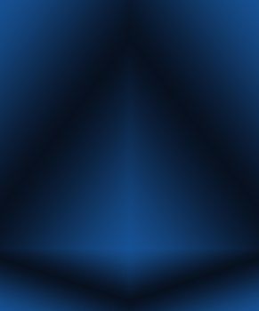 Gradient Blue abstract background. Smooth Dark blue with Black vignette Studio.