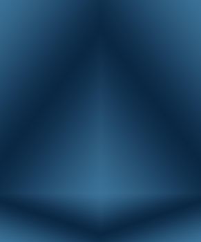 Gradient Blue abstract background. Smooth Dark blue with Black vignette Studio.