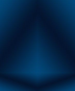 Gradient Blue abstract background. Smooth Dark blue with Black vignette Studio.