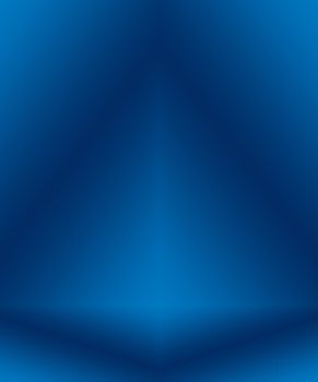 Gradient Blue abstract background. Smooth Dark blue with Black vignette Studio.