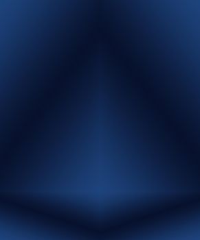 Gradient Blue abstract background. Smooth Dark blue with Black vignette Studio.