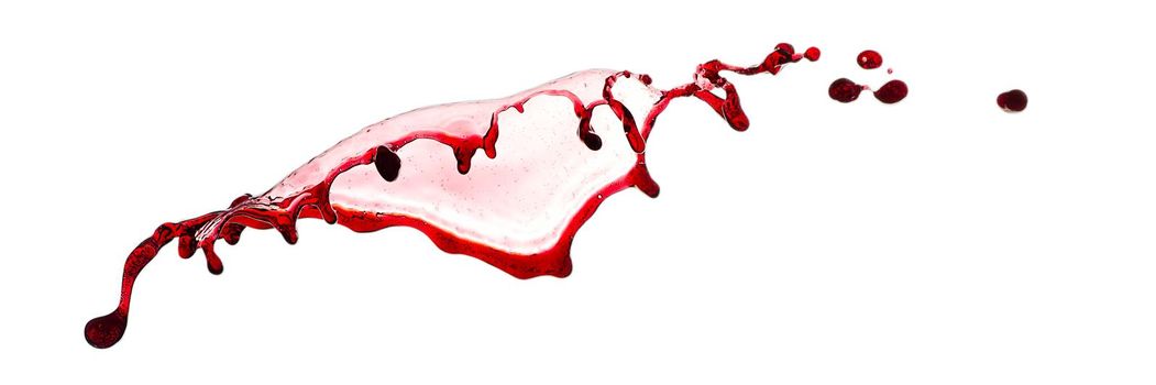 Isolated Red wine splash on white background.