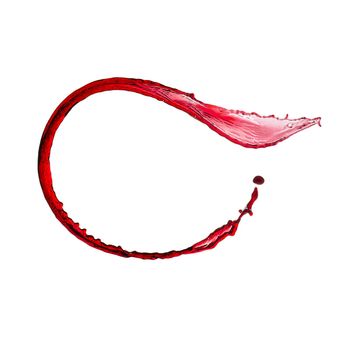 Isolated Red wine splash on white background.