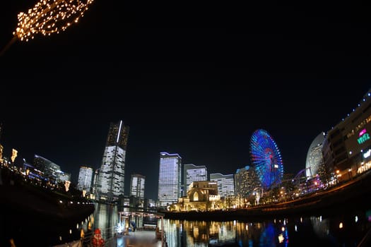 Minato Mirai Office Night Ban Light Up. Shooting Location: Yokohama-city kanagawa prefecture