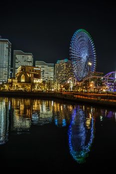 Minato Mirai Office Night Ban Light Up. Shooting Location: Yokohama-city kanagawa prefecture