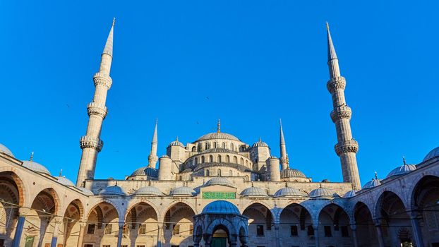 The Blue Mosque also called Sultan Ahmed Mosque or Sultan Ahmet Mosque in Istanbul, Turkey.