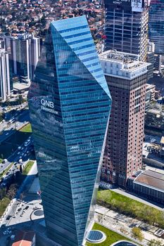 Istanbul, Turkey - 3 April, 2017: Arial view the Levent Business District