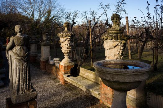 View of Stone sculptures in Torcello island, Italy