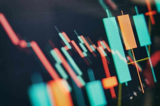 Business graph and stock financial indicator. Stock or business market analysis concept.