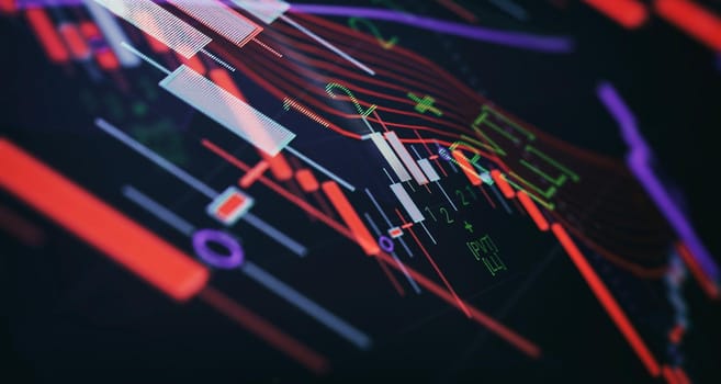 Business graph and stock financial indicator. Stock or business market analysis concept.