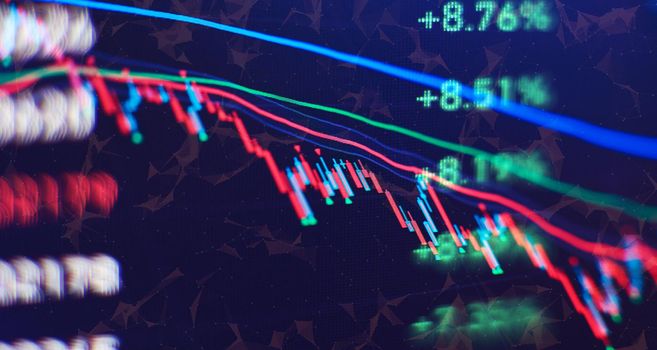analysis for professional technical analysis on the monitor of a computer.