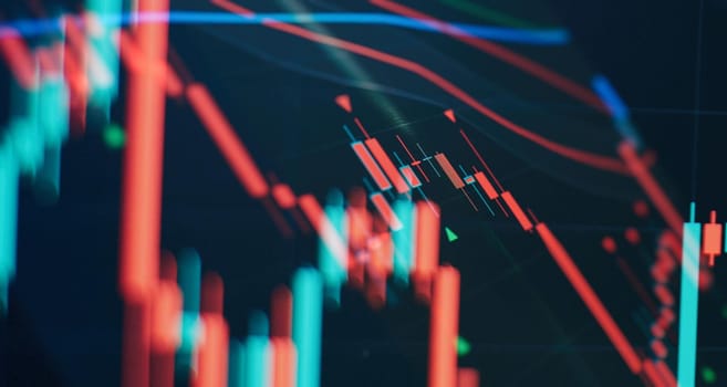 Business graph and stock financial indicator. Stock or business market analysis concept.