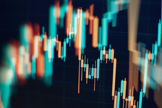 Financial chart with up trend line graph.Stock market investment trading