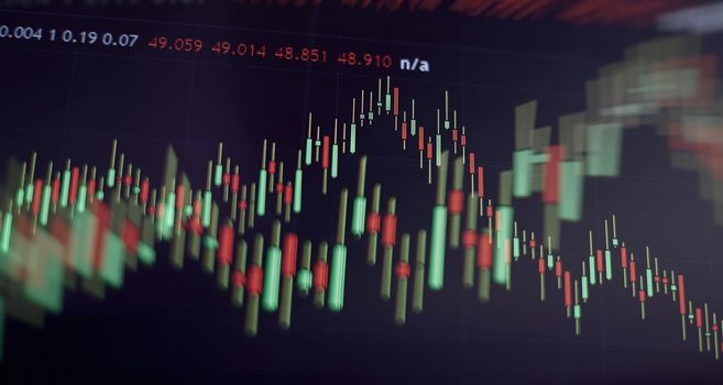 Financial chart with up trend line graph.Stock market investment trading