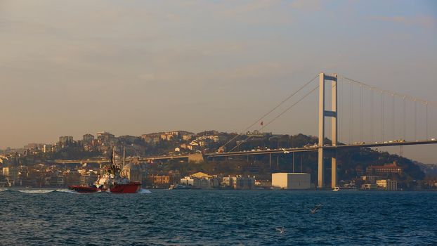 The Bosphorus Bridge connecting Europe and Asia