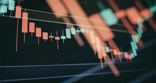 Stock market graph and business . Stock or business market analysis concept.