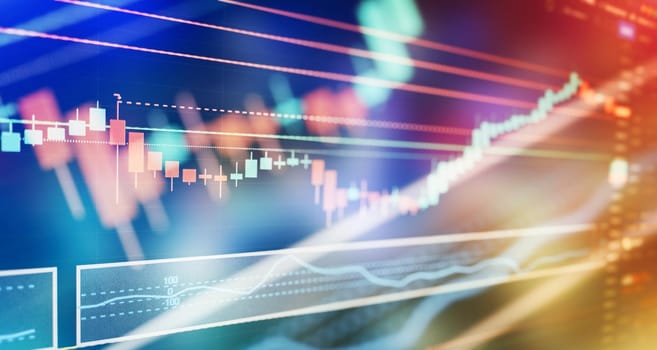 Stock market graph and business . Stock or business market analysis concept.