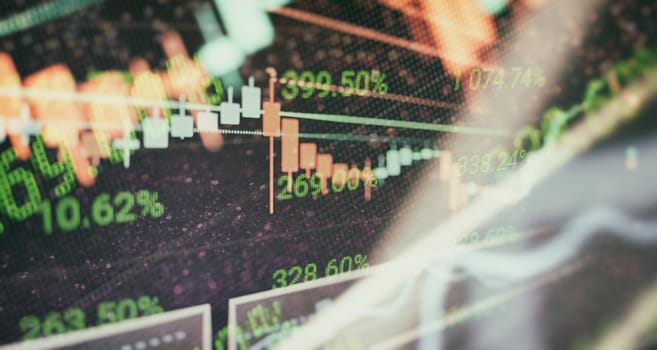 Stock market graph and business . Stock or business market analysis concept.