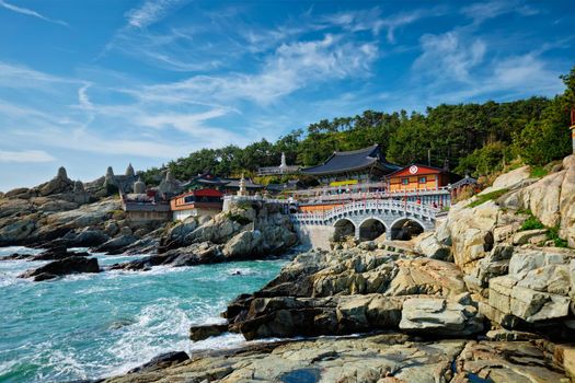 Haedong Yonggungsa Temple on sea shore. Busan, South Korea