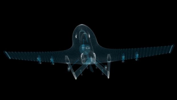 Military Predator Drone. 3d illustration. Military concept