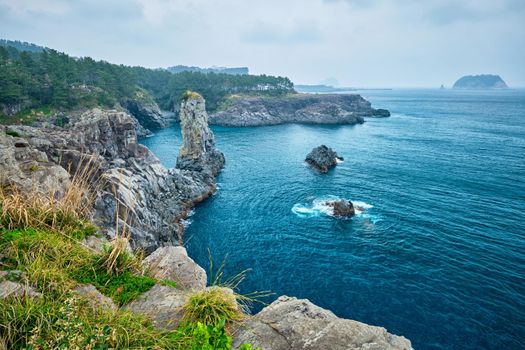 Oedolgae Rock tourist attraction, Jeju island, South Korea