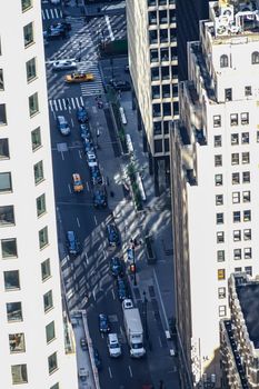 Transportation view from Rockefeller Center (top of the lock). Shooting Location: New York, Manhattan