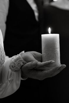 atmospheric candle decor with live fire