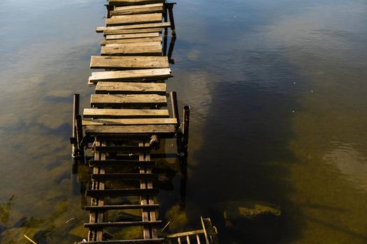 pier, wooden platform panton by the river