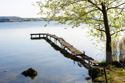 pier, wooden platform panton by the river