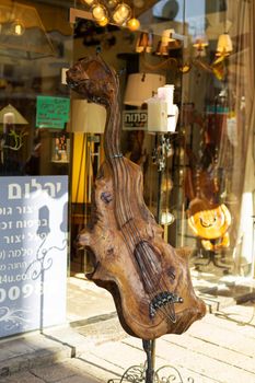 Street market of souvenirs and antiques in Israel. Tel Aviv, Israel - 02.14.2015