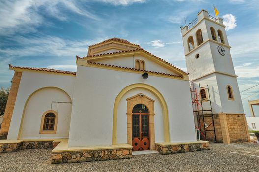 Taxiarchis church on Aegina island in a summer day in Greece