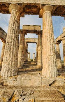 The ancient temple of Athena Aphaia in the Greek island of Aegina.