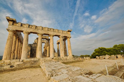 The ancient temple of Athena Aphaia in the Greek island of Aegina.