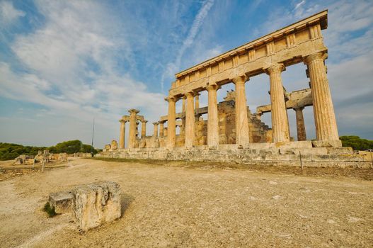 The Temple of Aphaia dedicated to the goddess Aphaia on the Greek island of Aigina