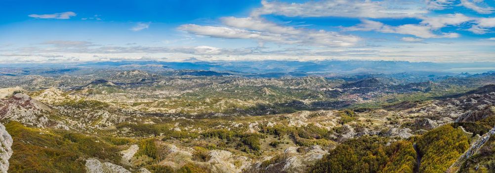 Summer mountain landscape at national park Lovcen, Montenegro. Sunny summer day.