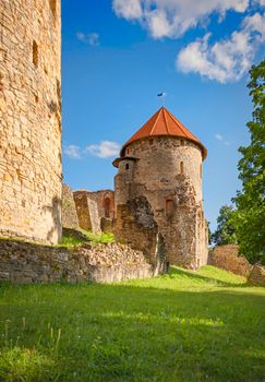 Ruins of an old castle in Cesis, Latvia