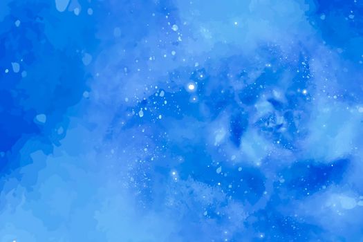 Starry blue background illustration with vortex design psychedelic shape.